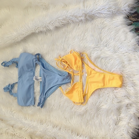Forever 21 Other - Two Set Baby blue Canary Yellow Small Bikini